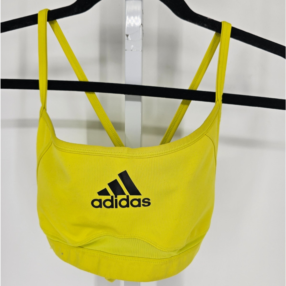 Adidas Clima Cool Womens Sz M Cross Back Sports Bra Lime Green